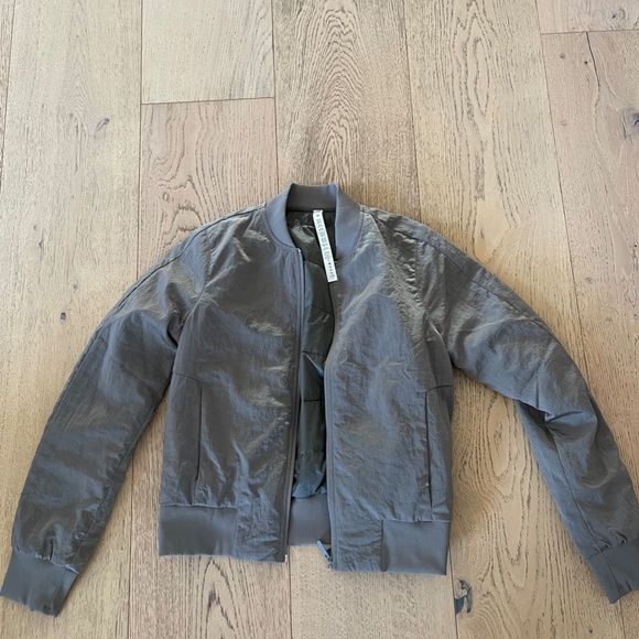 LULULEMON GREY BOMBER JACKET - Picture 1 of 5